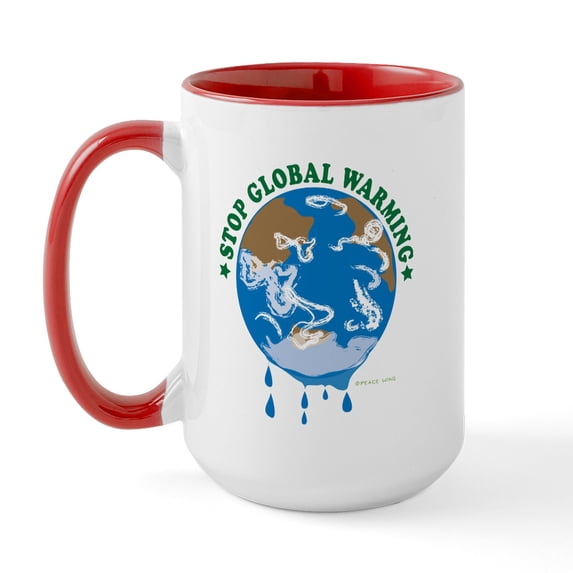 CafePress - Earth Day : Stop Global Warming Large Mug - 15 oz Ceramic Large White Nolvety Mug