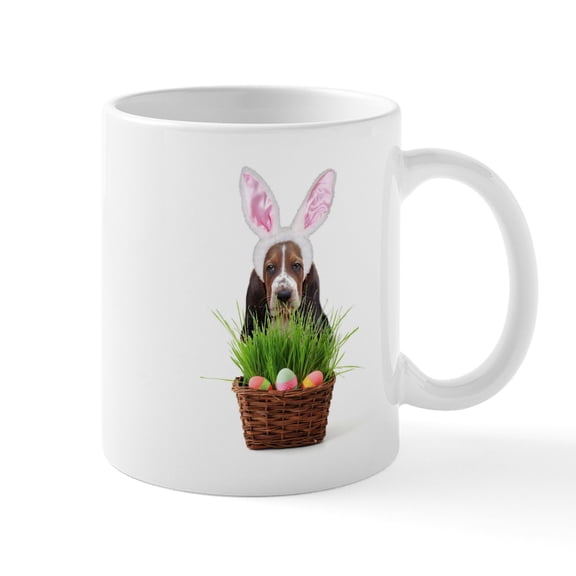 CafePress - Easter Basset Hound Mug - 11 oz Ceramic Mug - Novelty Coffee Tea Cup