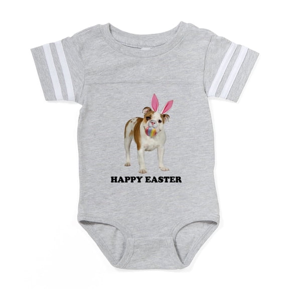 CafePress - Easter Bunny Bulldog - Cute Infant Baby Football Bodysuit