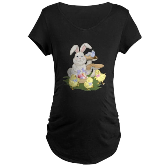 CafePress - Easter Bunny & Chicks Maternity Dark T Shirt - Maternity Dark T-Shirt