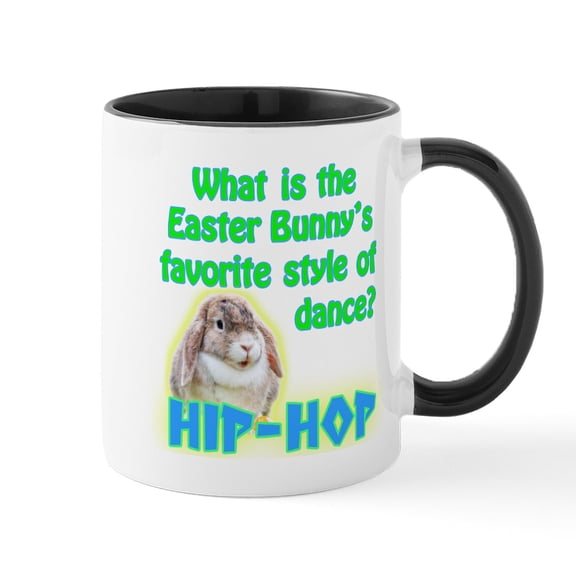 CafePress - Easter Bunny Dance Hip Hop Mugs - 11 oz Ceramic Mug - Novelty Coffee Tea Cup