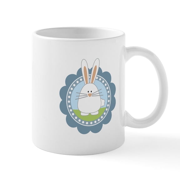 CafePress - Easter Bunny Decal Mugs - 11 oz Ceramic Mug - Novelty Coffee Tea Cup
