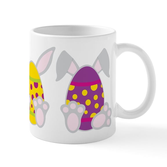 CafePress - Easter Bunny Eggs Mug - 11 oz Ceramic Mug - Novelty Coffee Tea Cup
