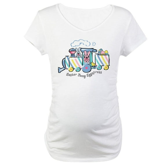 CafePress - Easter Bunny Eggspress Maternity T Shirt - Cotton Maternity T-shirt, Cute & Funny Pregnancy Tee