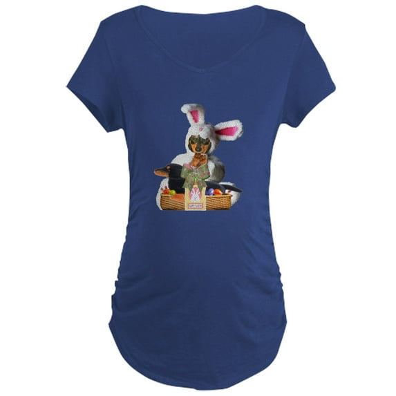 CafePress - Easter Bunny Lily Maternity Dark T Shirt - Maternity Dark T-Shirt