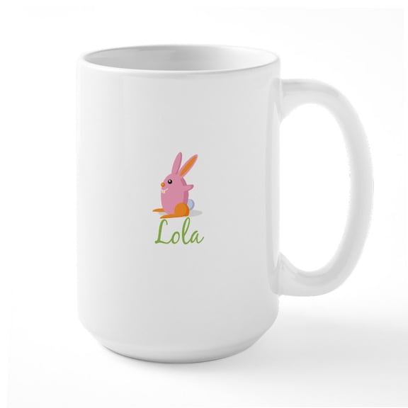 CafePress - Easter Bunny Lola Mug - 15 oz Ceramic Large White Novelty Mug