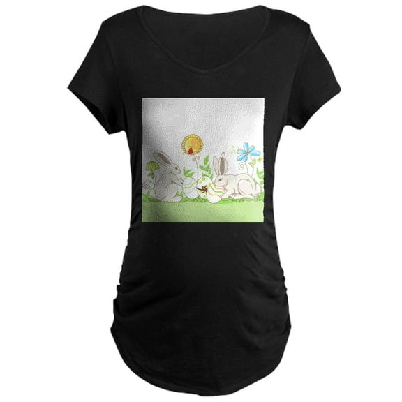 CafePress - Easter Bunny Maternity T Shirt - Maternity Dark T-Shirt