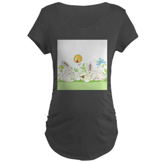 CafePress - Easter Bunny Maternity T Shirt - Maternity Dark T-Shirt