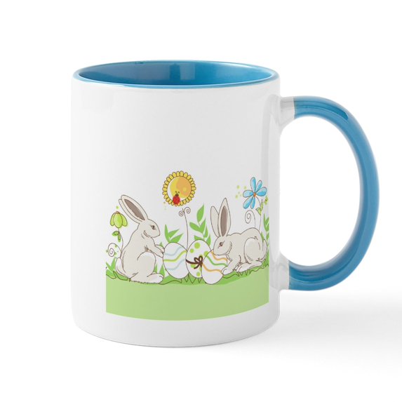 CafePress - Easter Bunny Mug - 11 oz Ceramic Mug - Novelty Coffee Tea Cup