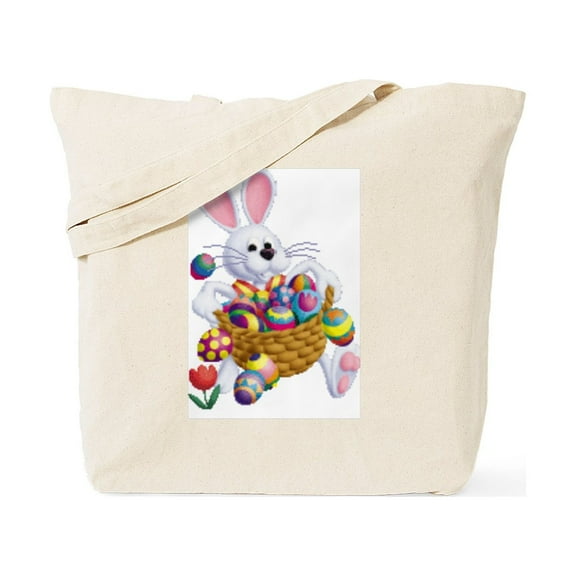 CafePress - Easter Bunny With Basket Of Eggs Tote Bag - Unisex Canvas Tote Bag, Beige, 1-Piece