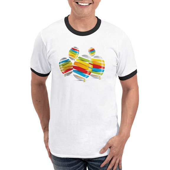 CafePress - Easter Egg Abstract T Shirt - 100% Cotton Ringed T-Shirt