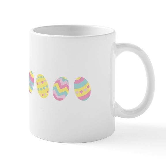 CafePress - Easter Egg Border Mugs - 11 oz Ceramic Mug - Novelty Coffee Tea Cup
