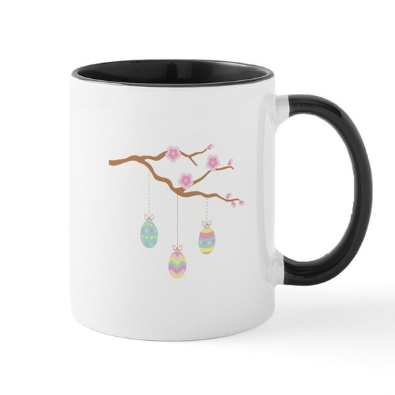 CafePress - Easter Egg Cherry Blossom Mugs - 11 oz Ceramic Mug - Novelty Coffee Tea Cup