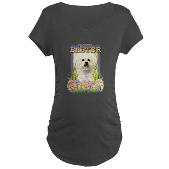 CafePress - Easter Egg Cookies Bichon Maternity Dark T Shirt - Maternity Dark T-Shirt