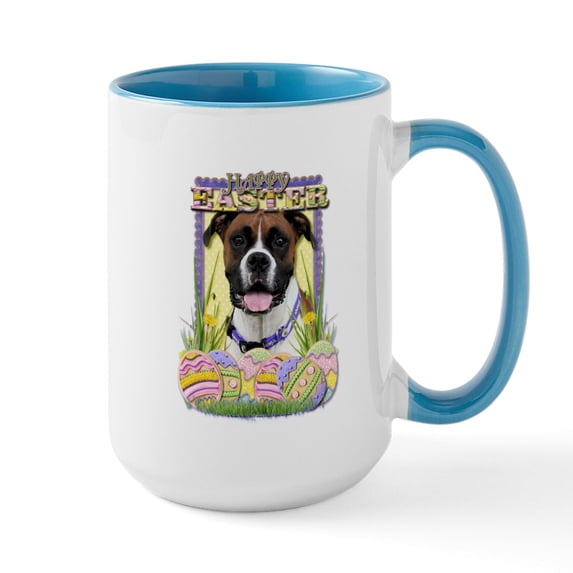 CafePress - Easter Egg Cookies Boxer Large Mug - 15 oz Ceramic Large White Novelty Mug