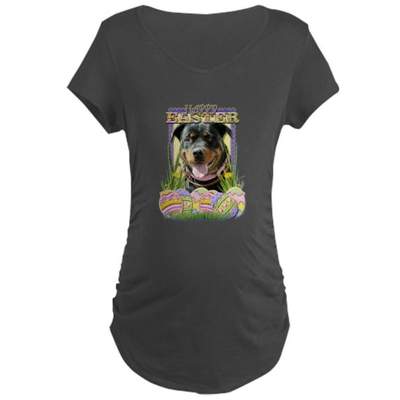 CafePress - Easter Egg Cookies Rottie Maternity Dark T Shirt - Maternity Dark T-Shirt