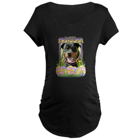 CafePress - Easter Egg Cookies Rottie Maternity Dark T Shirt - Maternity Dark T-Shirt