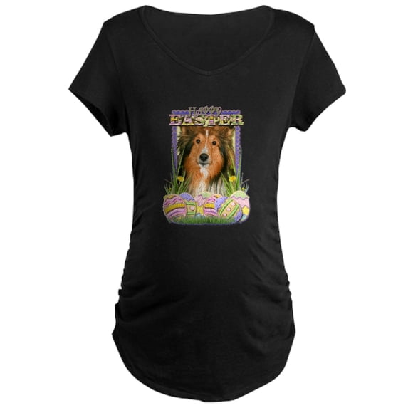 CafePress - Easter Egg Cookies Sheltie Maternity Dark T Shir - Maternity Dark T-Shirt