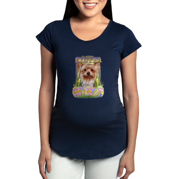 CafePress - Easter Egg Cookies Yorkie Maternity Dark T Shirt - Maternity Dark T-Shirt