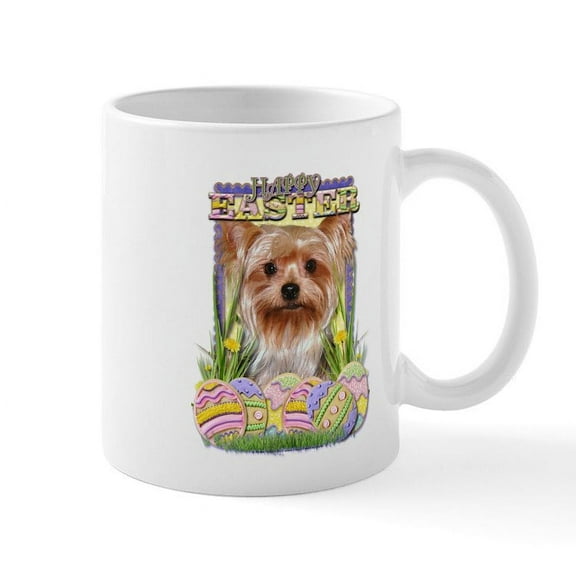 CafePress - Easter Egg Cookies Yorkie Mug - 11 oz Ceramic Mug - Novelty Coffee Tea Cup