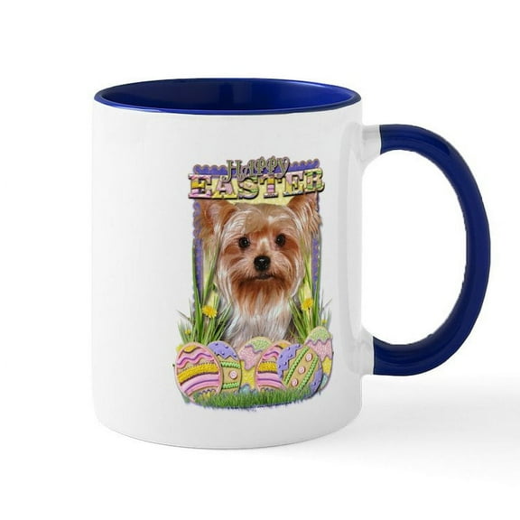 CafePress - Easter Egg Cookies Yorkie Mug - 11 oz Ceramic Mug - Novelty Coffee Tea Cup