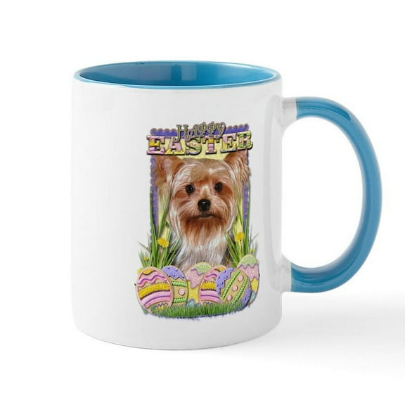 CafePress - Easter Egg Cookies Yorkie Mug - 11 oz Ceramic Mug - Novelty Coffee Tea Cup