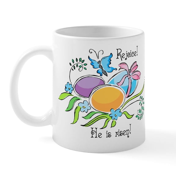 CafePress - Easter Egg Rejoice Mug - 11 oz Ceramic Mug - Novelty Coffee Tea Cup