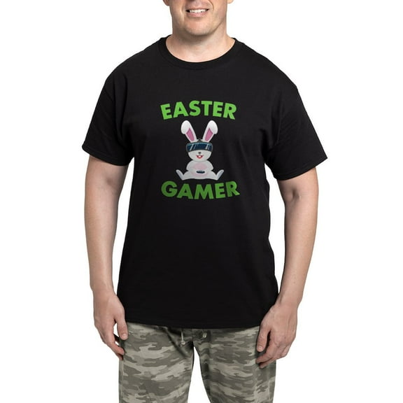 CafePress - Easter Gaming Bunny Gamer Pajamas - Men's Dark Loose Fit Cotton Pajama Set