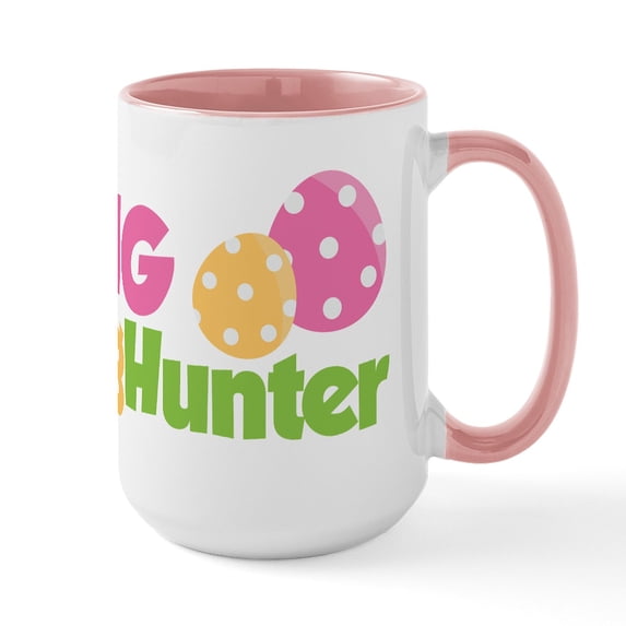 CafePress - Easter Girl Big Egg Hunter Large Mug - 15 oz Ceramic Large White Novelty Mug