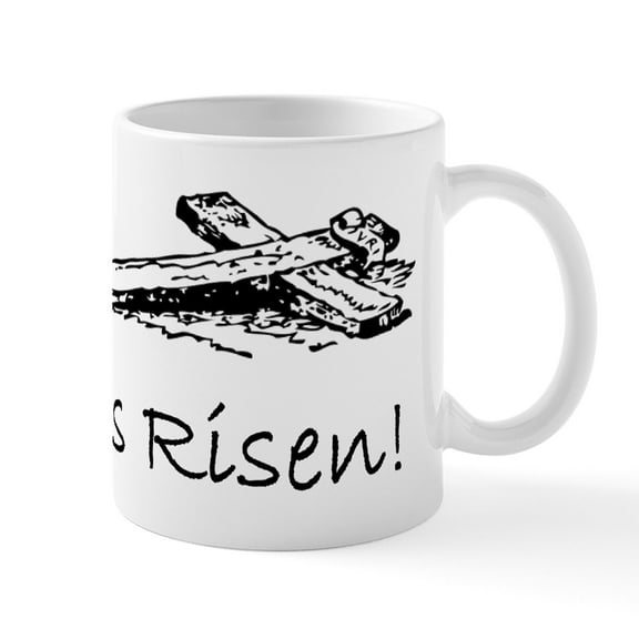 CafePress - Easter He Has Risen Cross Mug - 11 oz Ceramic Mug - Novelty Coffee Tea Cup