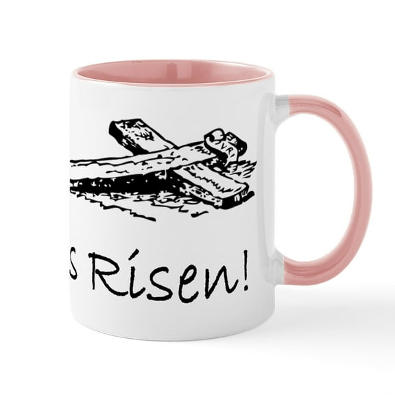 CafePress - Easter He Has Risen Cross Mug - 11 oz Ceramic Mug - Novelty Coffee Tea Cup