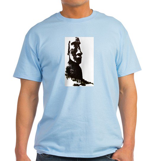 CafePress - Easter Island Head Ash Grey T Shirt - Men's Classic Cotton T-Shirts