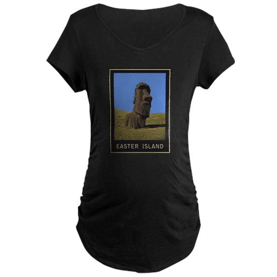 CafePress - Easter Island Moai Maternity Dark T Shirt - Maternity Dark T-Shirt