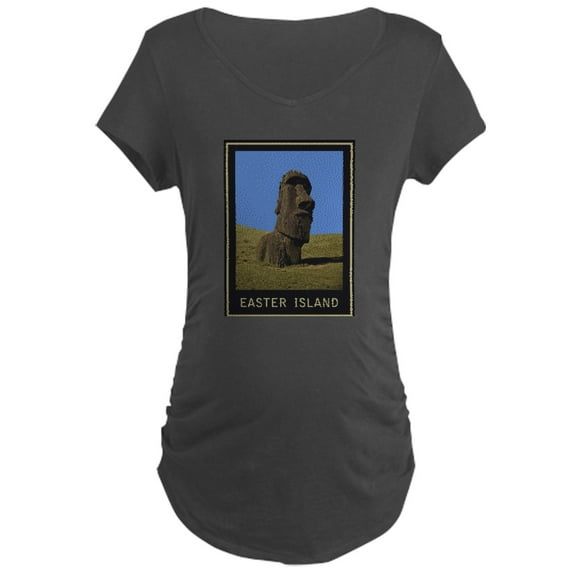 CafePress - Easter Island Moai Maternity Dark T Shirt - Maternity Dark T-Shirt