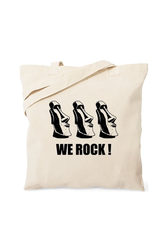 - Easter Island: We Rock Tote Bag - Unisex Canvas Tote Bag, Beige, 1-Piece