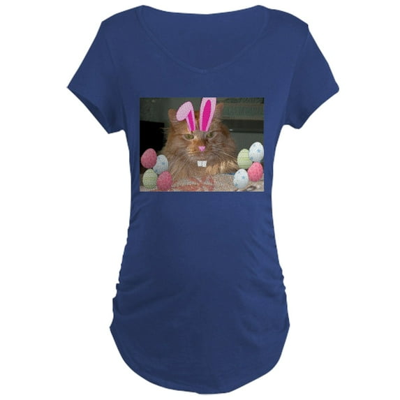CafePress - Easter Orange Tabby Cat Maternity T Shirt - Maternity Dark T-Shirt