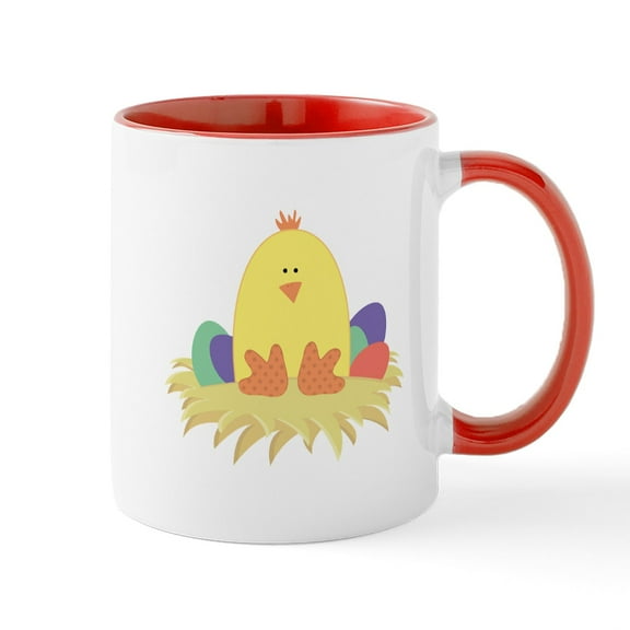 CafePress - Easter Peep On Nest Mugs - 11 oz Ceramic Mug - Novelty Coffee Tea Cup