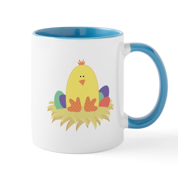CafePress - Easter Peep On Nest Mugs - 11 oz Ceramic Mug - Novelty Coffee Tea Cup