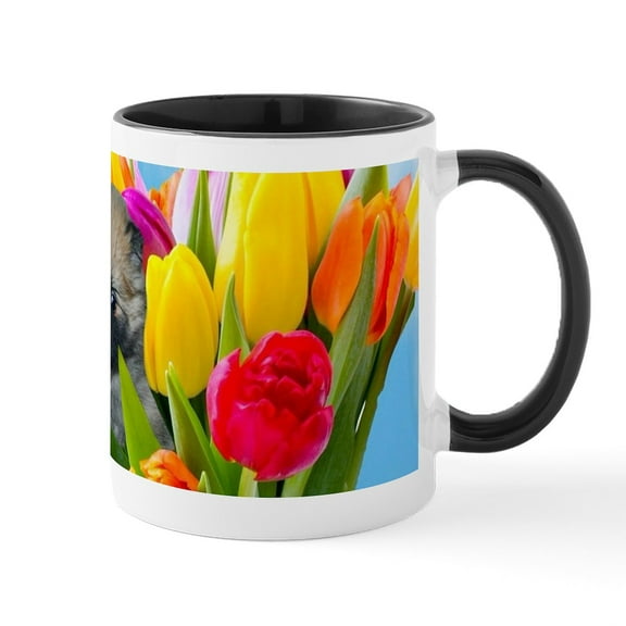 CafePress - Easter Pomeranian Mugs - 11 oz Ceramic Mug - Novelty Coffee Tea Cup