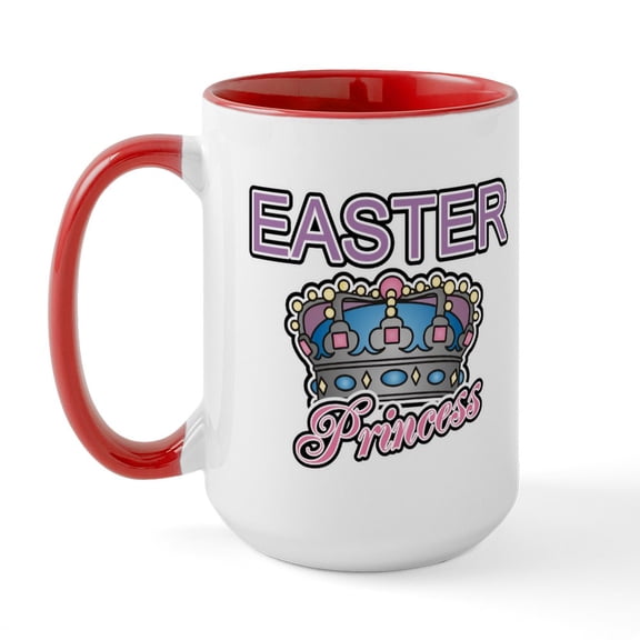 CafePress - Easter Princess Crown Large Mug - 15 oz Ceramic Large White Novelty Mug