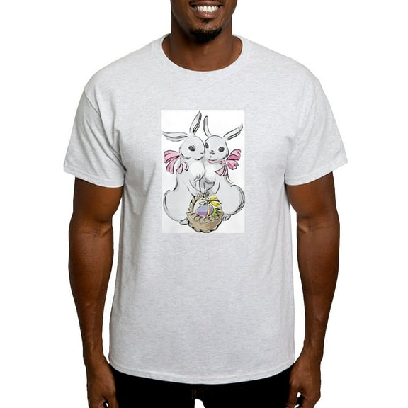 CafePress - Easter Rabbits Ash Grey T Shirt - Men's Classic Graphic T-Shirt