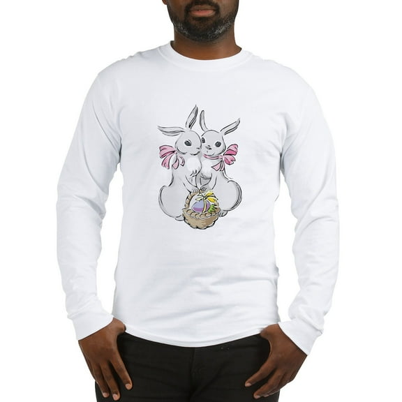 CafePress - Easter Rabbits Long Sleeve T Shirt - Unisex Cotton Long Sleeve T-Shirt