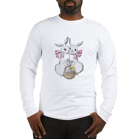 CafePress - Easter Rabbits Long Sleeve T Shirt - Unisex Cotton Long Sleeve T-Shirt