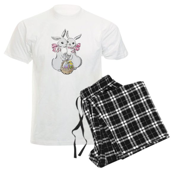 CafePress - Easter Rabbits Men's Light Pajamas - Men's Light Loose Fit Cotton Pajama Set