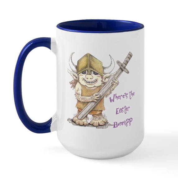 CafePress - Easter Troll Large Mug - 15 oz Ceramic Large White Novelty Mug
