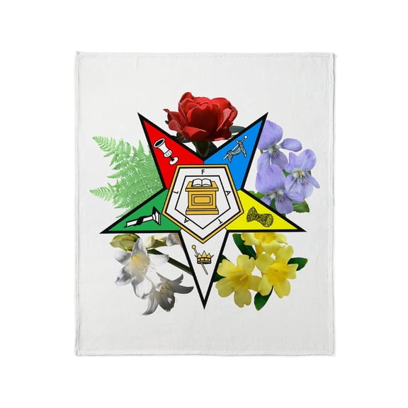 CafePress - Eastern Star Floral Emblems Throw Blanket - Soft Fleece Throw Blanket, 50"x60" for All Ages