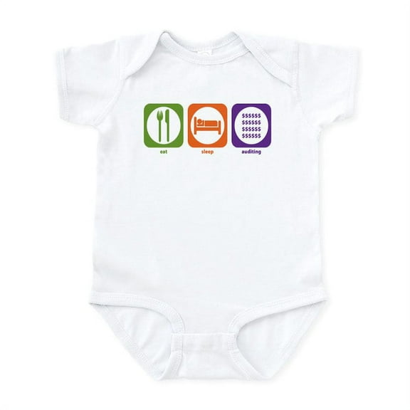 CafePress - Eat Sleep Auditing Infant Bodysuit - Baby Light Bodysuit, Size Newborn - 24 Months