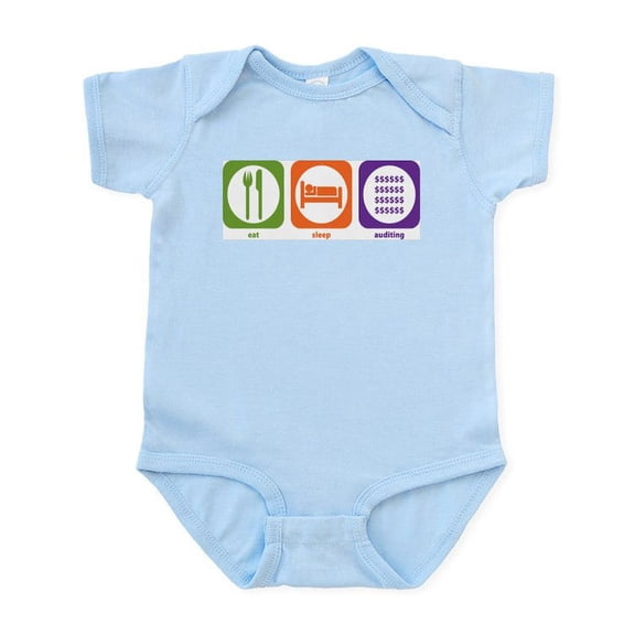 CafePress - Eat Sleep Auditing Infant Bodysuit - Baby Light Bodysuit, Size Newborn - 24 Months