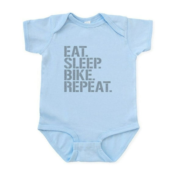 CafePress - Eat Sleep Bike Repeat Body Suit - Baby Light Bodysuit, Size Newborn - 24 Months
