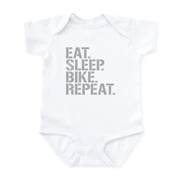 CafePress - Eat Sleep Bike Repeat Body Suit - Baby Light Bodysuit, Size Newborn - 24 Months